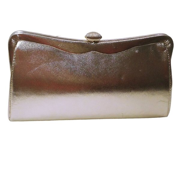 Bundle Lot of 3 Vintage 60s Metallic Gold Lame Evening Bag Clutch Mod Retro Glam - Picture 4 of 9